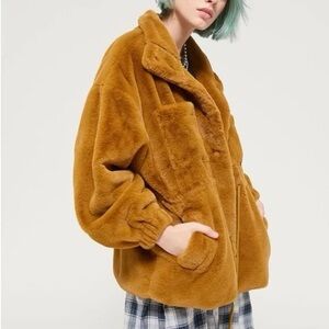 Urban Outfitters faux fur utility coat, size S